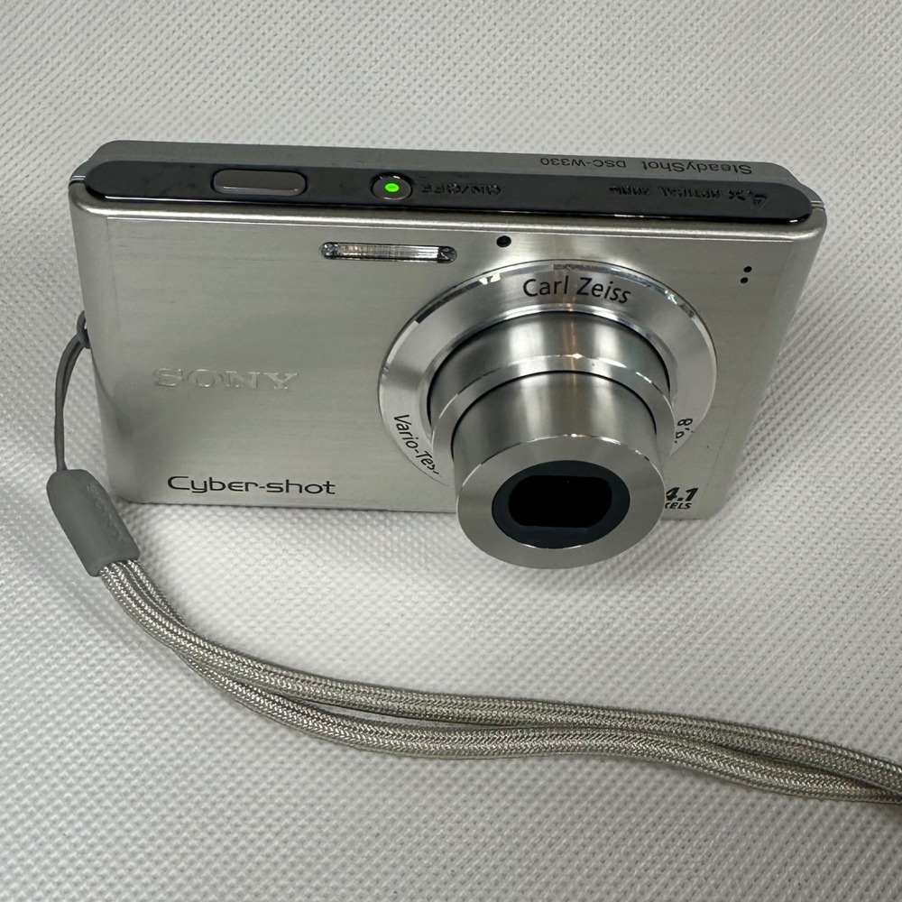 Sony Cyber-shot DSC-W330 14.1MP Digital Camera Silver 4x Zoom Bundle Boxed Works